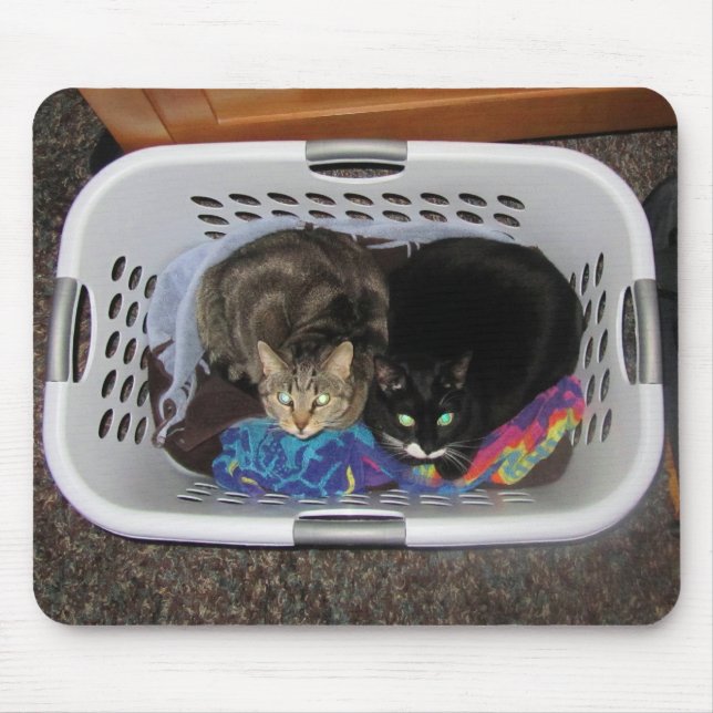 Laundry Basket Kitties Mouse Pad (Front)