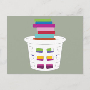 Laundry Basket of Clothes Postcard