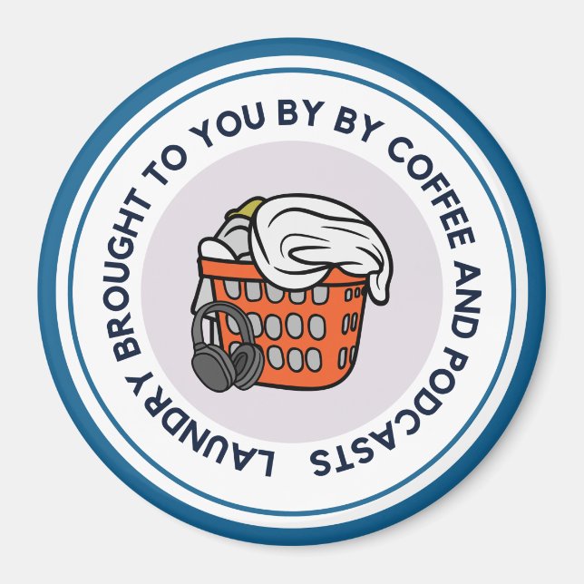 Laundry by Podcasts Car Magnet Blue  (Front)