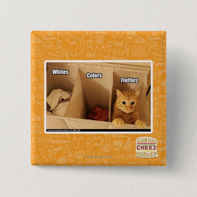 Laundry Cat 15 Cm Square Badge (Front)
