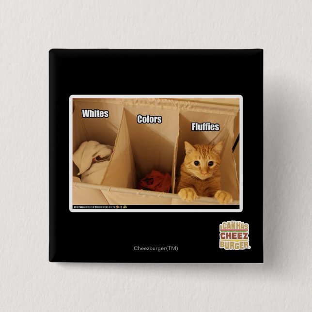 Laundry Cat 15 Cm Square Badge (Front)