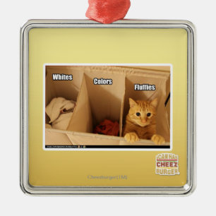 Laundry Cat Metal Ornament