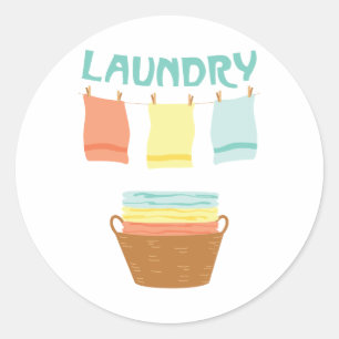 Laundry Classic Round Sticker