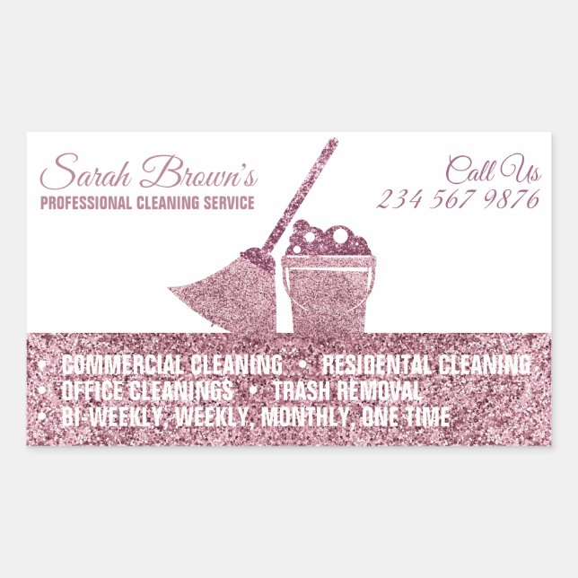 Laundry Cleaning Washing Janitorial Rectangular Sticker (Front)