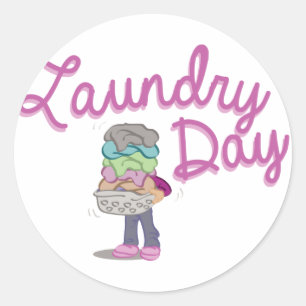Laundry Day Classic Round Sticker