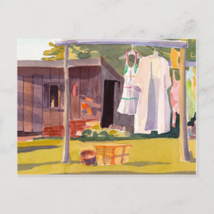 Laundry Day in Maine Postcard