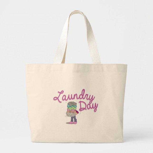 Laundry Day Large Tote Bag (Front)