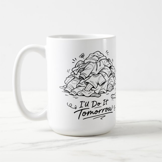 Laundry Day Mood Funny Procrastination  Coffee Mug (Left)