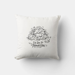 Laundry Day Mood Funny Procrastination  Cushion