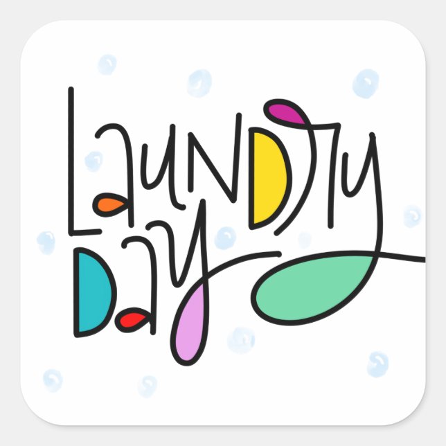 Laundry Day Square Sticker (Front)