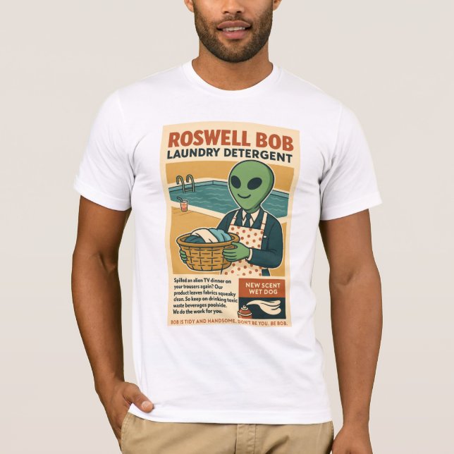 Laundry Detergent Roswell Aliens 1950's Retro T-Shirt (Front)