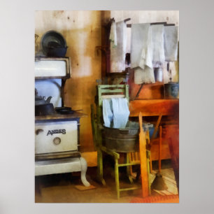 Laundry Drying in Kitchen Poster
