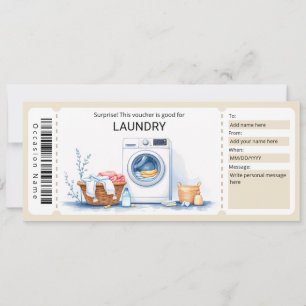 Laundry Gift Certificate  Invitation