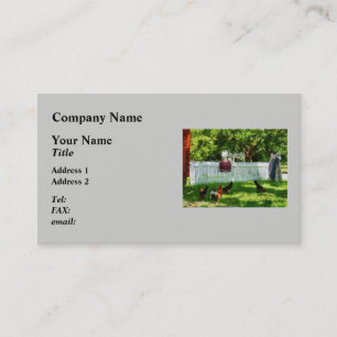 Laundry Hanging on Fence Business Card