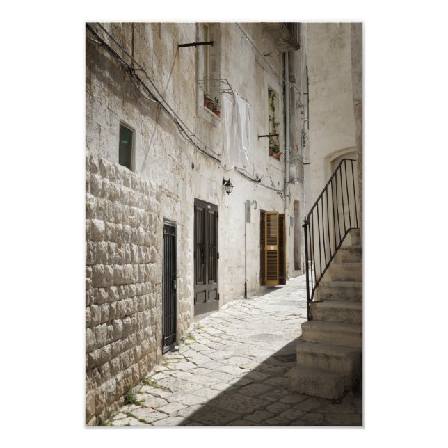 Laundry hanging to dry in an alley in Italy Photo Print (Front)