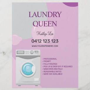Laundry Ironing Services Laundromat Flyer