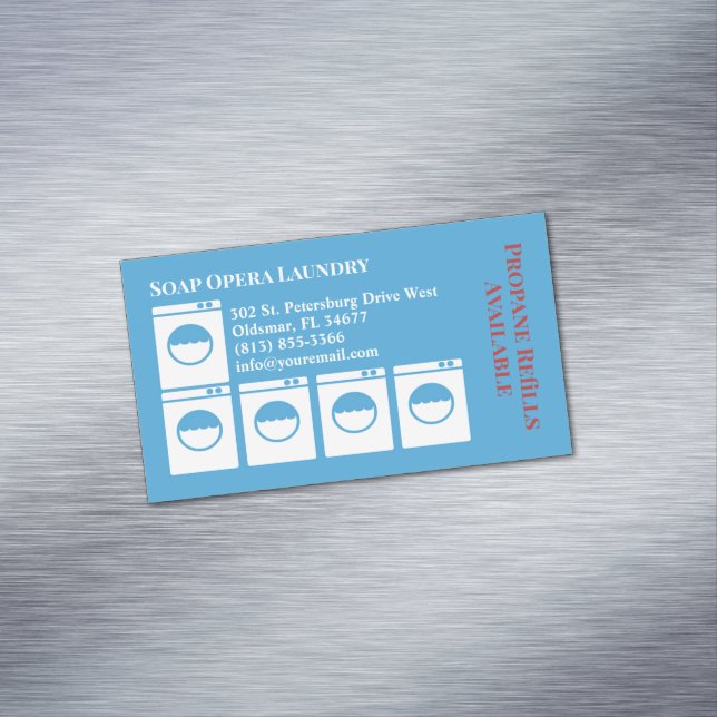 Laundry Laundromat Magnetic Business Card (In Situ)