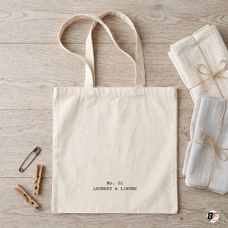 Laundry & Linens Minimalist Typography Cream Tote Bag
