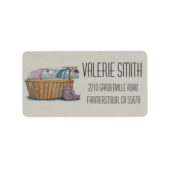 Laundry On Clothesline Address Label