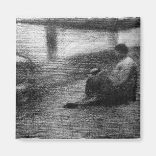 Laundry on the line by Georges Seurat Magnet