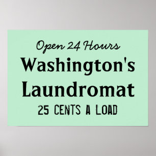 Laundry Personalised Laundromat Art Poster Print