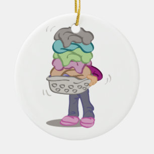 Laundry Pile Ceramic Ornament