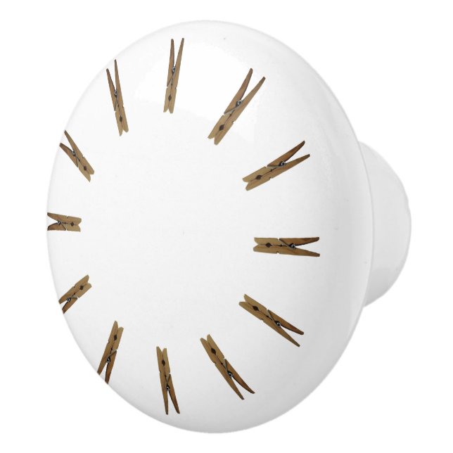 Laundry room Clothespins Ceramic Knob (Right)