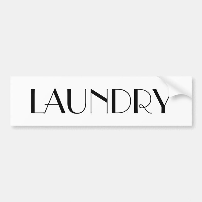 LAUNDRY ROOM DOOR SIGN BUMPER STICKER (Front)