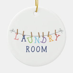 Laundry Room Hanging Ceramic Ornament