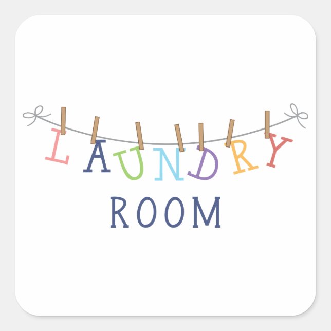 Laundry Room Hanging Square Sticker (Front)