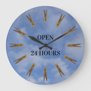 Laundry Room Hours Sign Large Clock