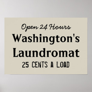 Laundry Room Personalised Laundromat Art Poster