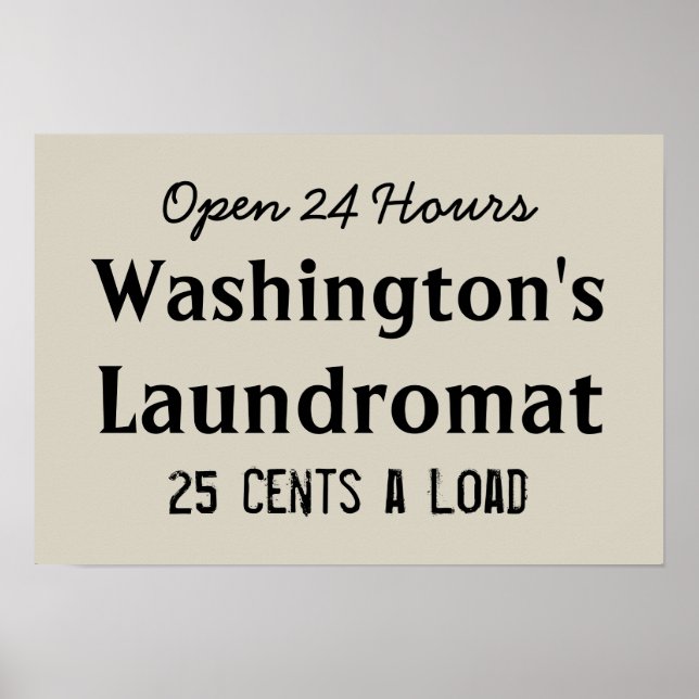 Laundry Room Personalised Laundromat Art Poster (Front)