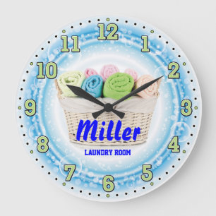 Laundry Room Personalizable Wall Clock