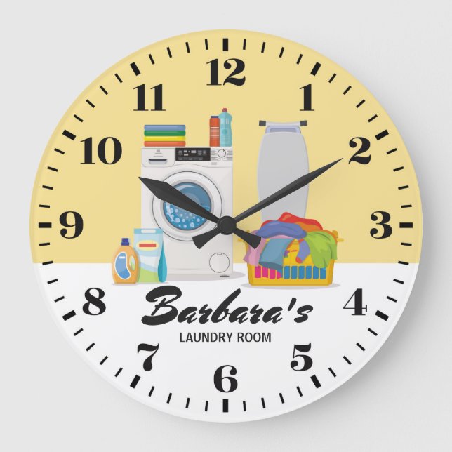 Laundry Room Personalizable Wall Clock (Front)