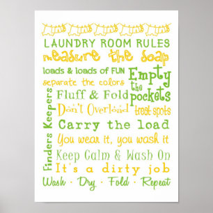 Laundry Room Rules Poster