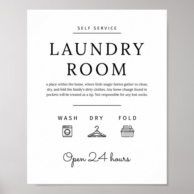 Laundry Room Sign, Utility Room Art Poster (Front)