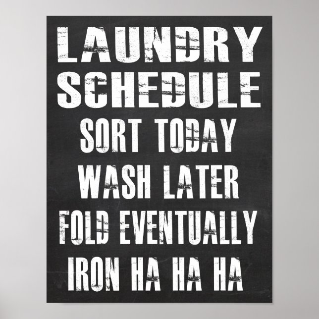 Laundry Schedule Poster (Front)