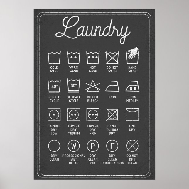 Laundry Sign  Poster (Front)