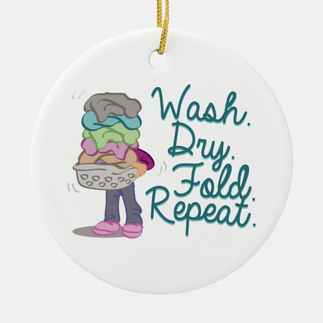 Laundry Wash Ceramic Ornament (Front)