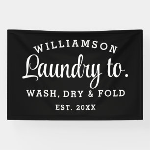 Laundry Wash – Minimalist Black & White Printable Banner