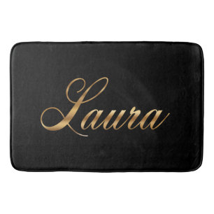 Laura gold Design Lettering Badematte Bath Mat