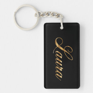 Laura gold Design Lettering Key Ring