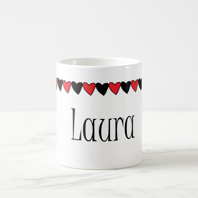 Laura Hearts Name Coffee Mug (Center)