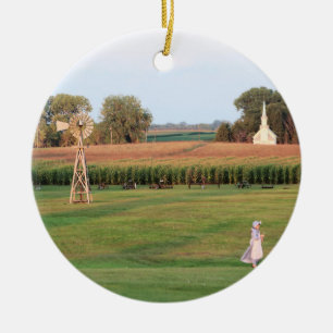 Laura Ingalls Wilder Family Homestead in DeSmet SD Ceramic Ornament