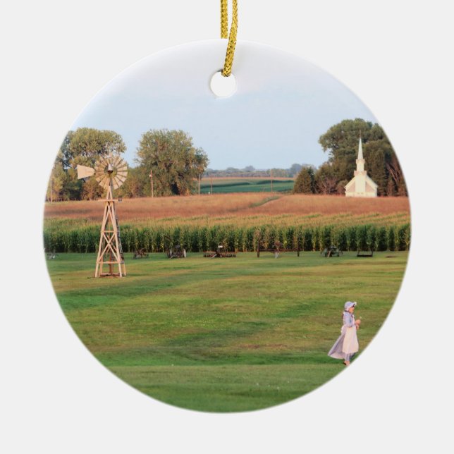 Laura Ingalls Wilder Family Homestead in DeSmet SD Ceramic Ornament (Front)