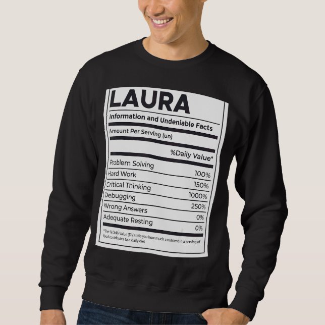 Laura Nutrition Information  Problem Solving Hard  Sweatshirt (Front)