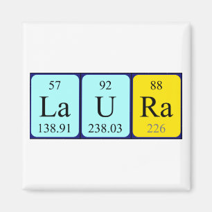 Laura periodic table name magnet