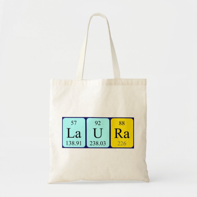 Laura periodic table name tote bag (Front)