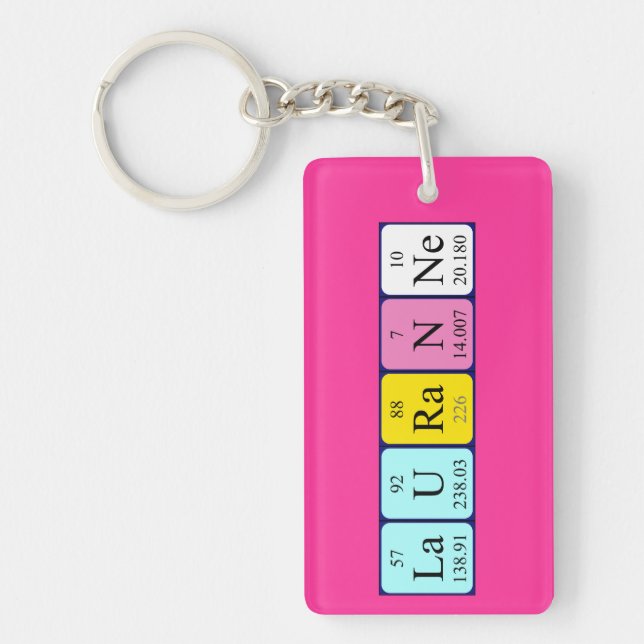 Lauranne periodic table name keyring (Front)